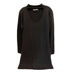 StevieTees Black Collar V Neck Long Sleeve Dress Size Medium